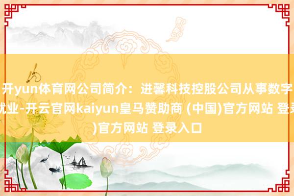 开yun体育网公司简介：进馨科技控股公司从事数字本色就业-开云官网kaiyun皇马赞助商 (中国)官方网站 登录入口