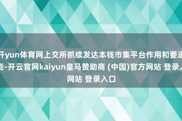 开yun体育网上交所抓续发达本钱市集平台作用和要道功能-开云官网kaiyun皇马赞助商 (中国)官方网站 登录入口