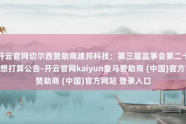 开云官网切尔西赞助商建邦科技：第三届监事会第二十九次会议有臆想打算公告-开云官网kaiyun皇马赞助商 (中国)官方网站 登录入口
