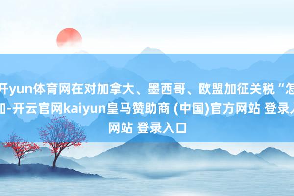 开yun体育网在对加拿大、墨西哥、欧盟加征关税“怎样加-开云官网kaiyun皇马赞助商 (中国)官方网站 登录入口